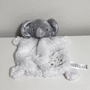 Little Me Gray Elephant White Minky Security Blanket Lovey Rattle Heart Lovie